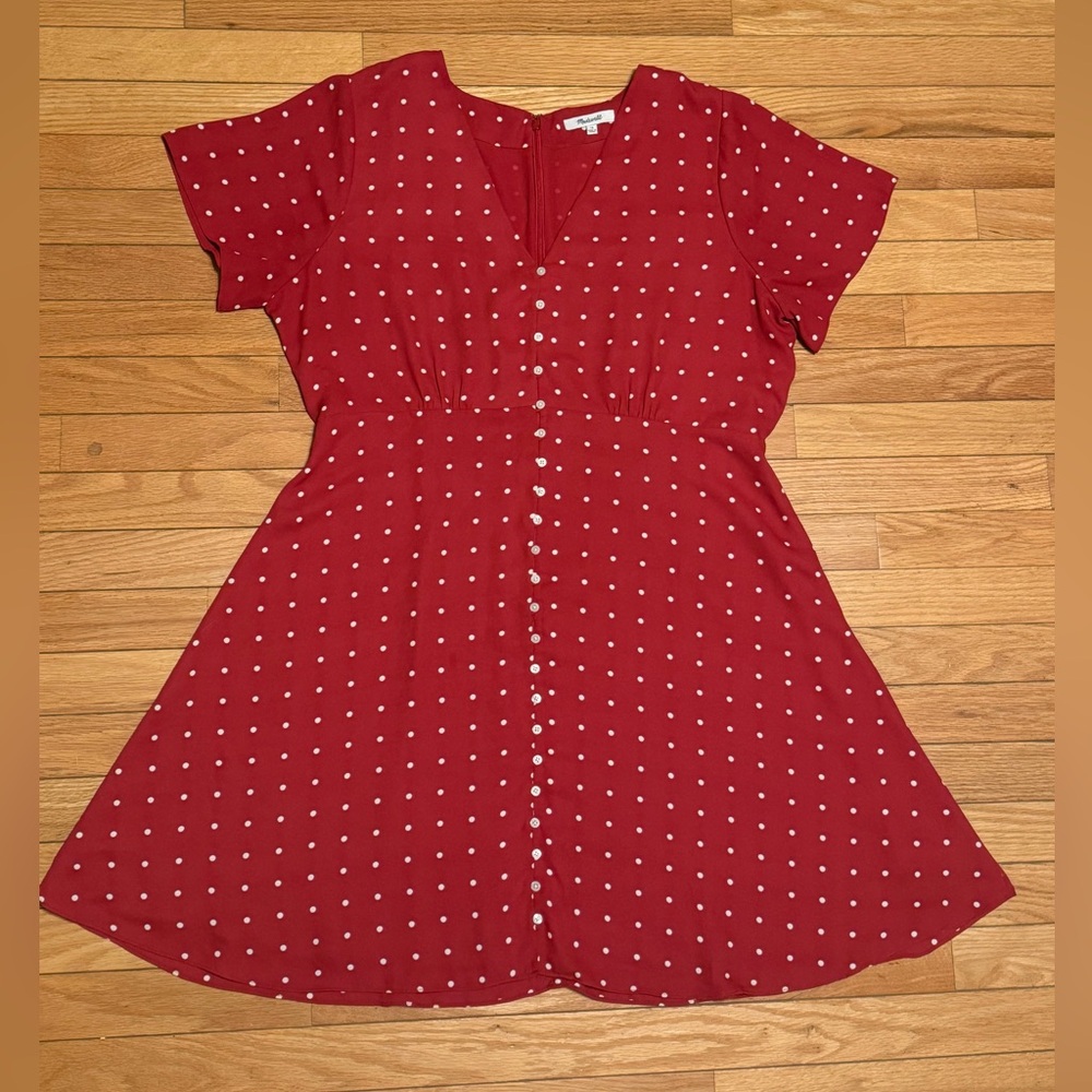 Madewell Red Polkadot Dress Size 16